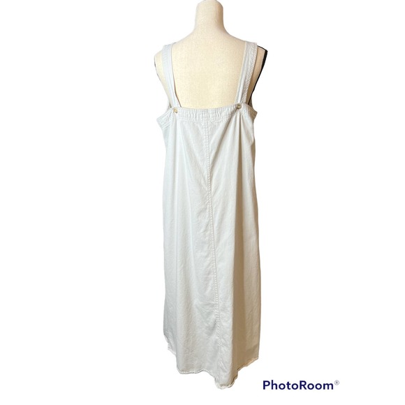 Denim Du Jour Midi Dress with Embroidered Sun Flowers and Side Slits Size Large - Picture 4 of 6